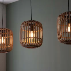 Saval 3 Lamp Pendant Diner Bar Light - Natural Bamboo -Home Lighting Store 14301827 1505038439385810