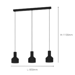 Eglo Casibare 3 Lamp Diner Bar Light - Black 5 Eglo Casibare 3 Lamp Diner Bar Light - Black -Home Lighting Store 14302945 9305038223087481