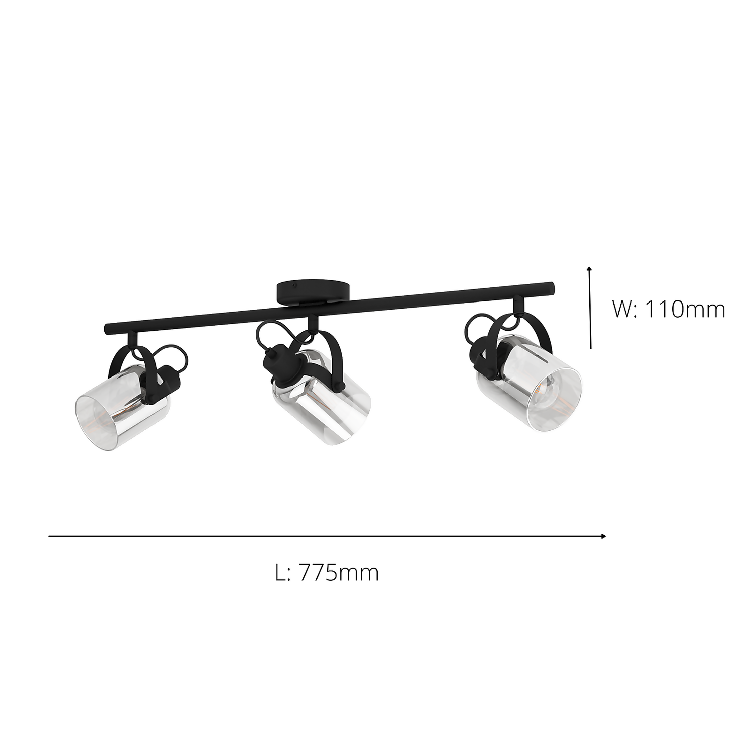 Eglo Berregas 3 Lamp Spotlight - Black & Transparent Eglo Berregas 3 Lamp Spotlight - Black & Transparent -Home Lighting Store 14302948 1535038223194437