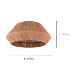 Eglo Alderney Flush Ceiling Light - Black & Natural -Home Lighting Store 14302949 1535038223171319