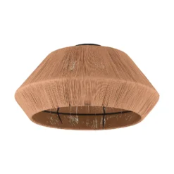 Eglo Alderney Flush Ceiling Light - Black & Natural -Home Lighting Store 14302949 2125038223037831