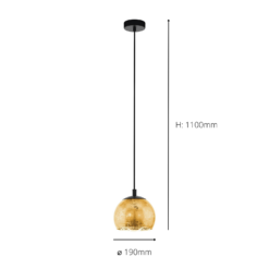 Eglo Albaraccin Pendant Ceiling Light - Black & Gold -Home Lighting Store 14302950 1535038223095695