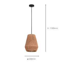 Eglo Alderney Pendant Ceiling Light - Black & Natural 7 Eglo Alderney Pendant Ceiling Light - Black & Natural -Home Lighting Store 14302952 1055038223342604