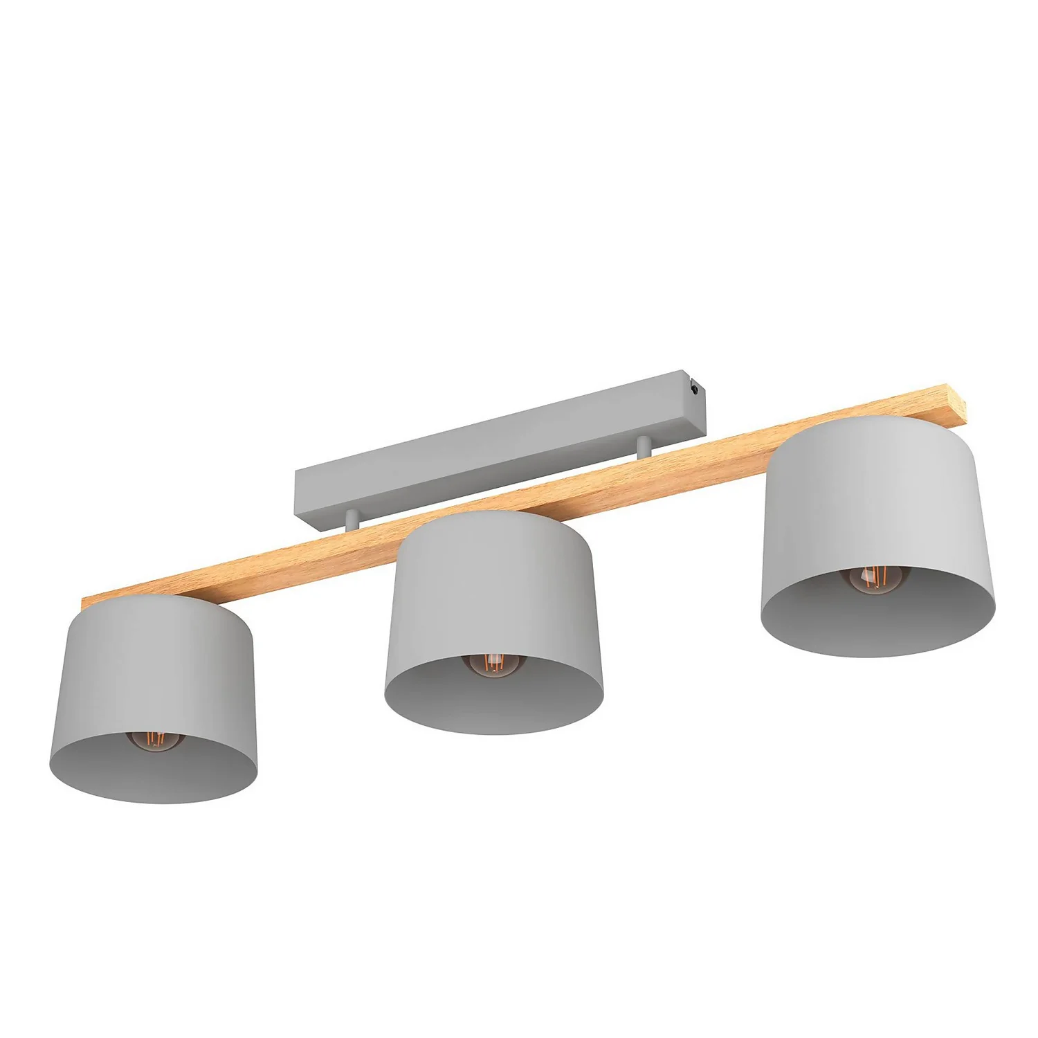 Eglo Mariel 3 Lamp Flush Ceiling Light - Grey & Wood Eglo Mariel 3 Lamp Flush Ceiling Light - Grey & Wood -Home Lighting Store 14302955 7755038224295977