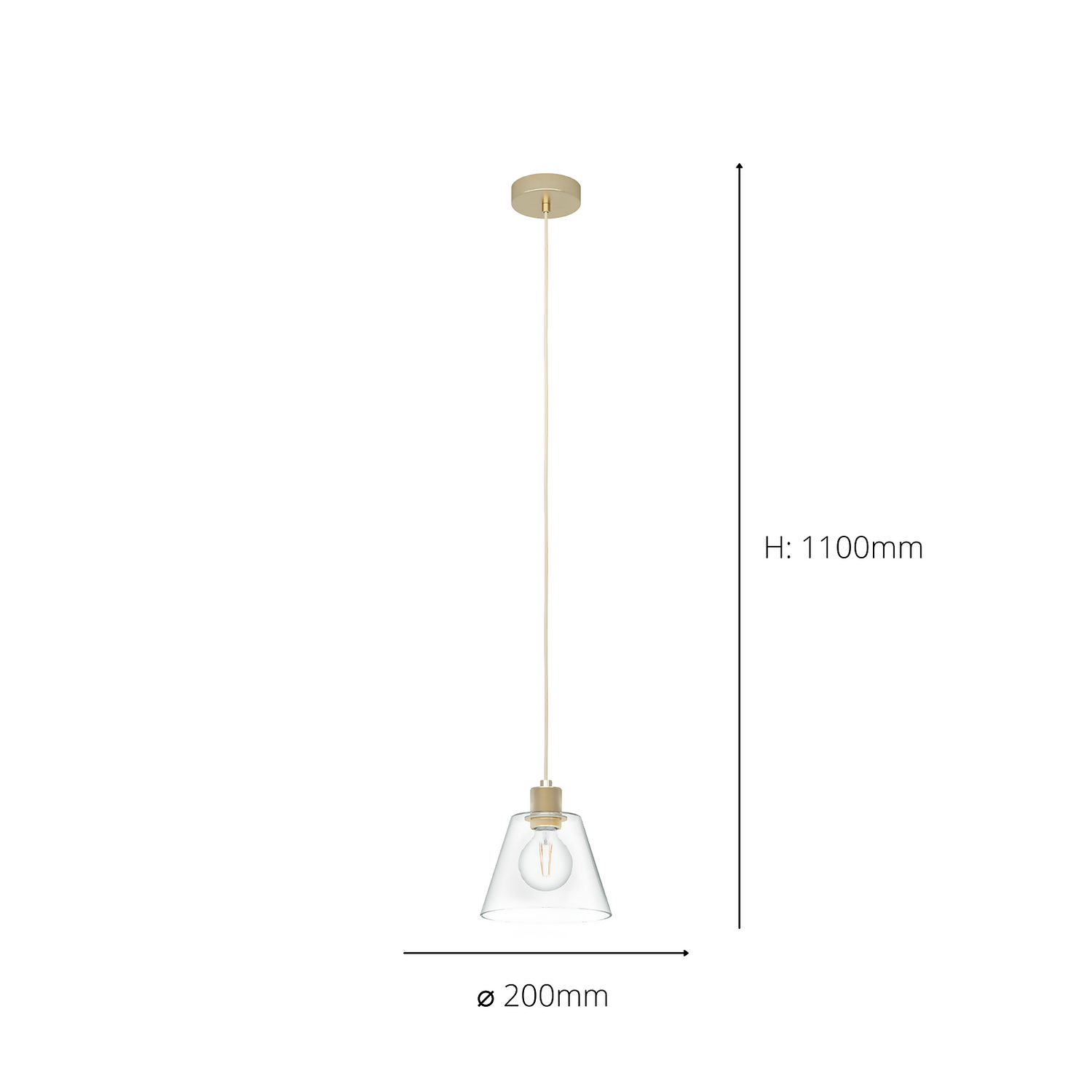 Eglo Copley Pendant Ceiling Light - Soft Gold & Clear Eglo Copley Pendant Ceiling Light - Soft Gold & Clear -Home Lighting Store 14302957 8155038223998848