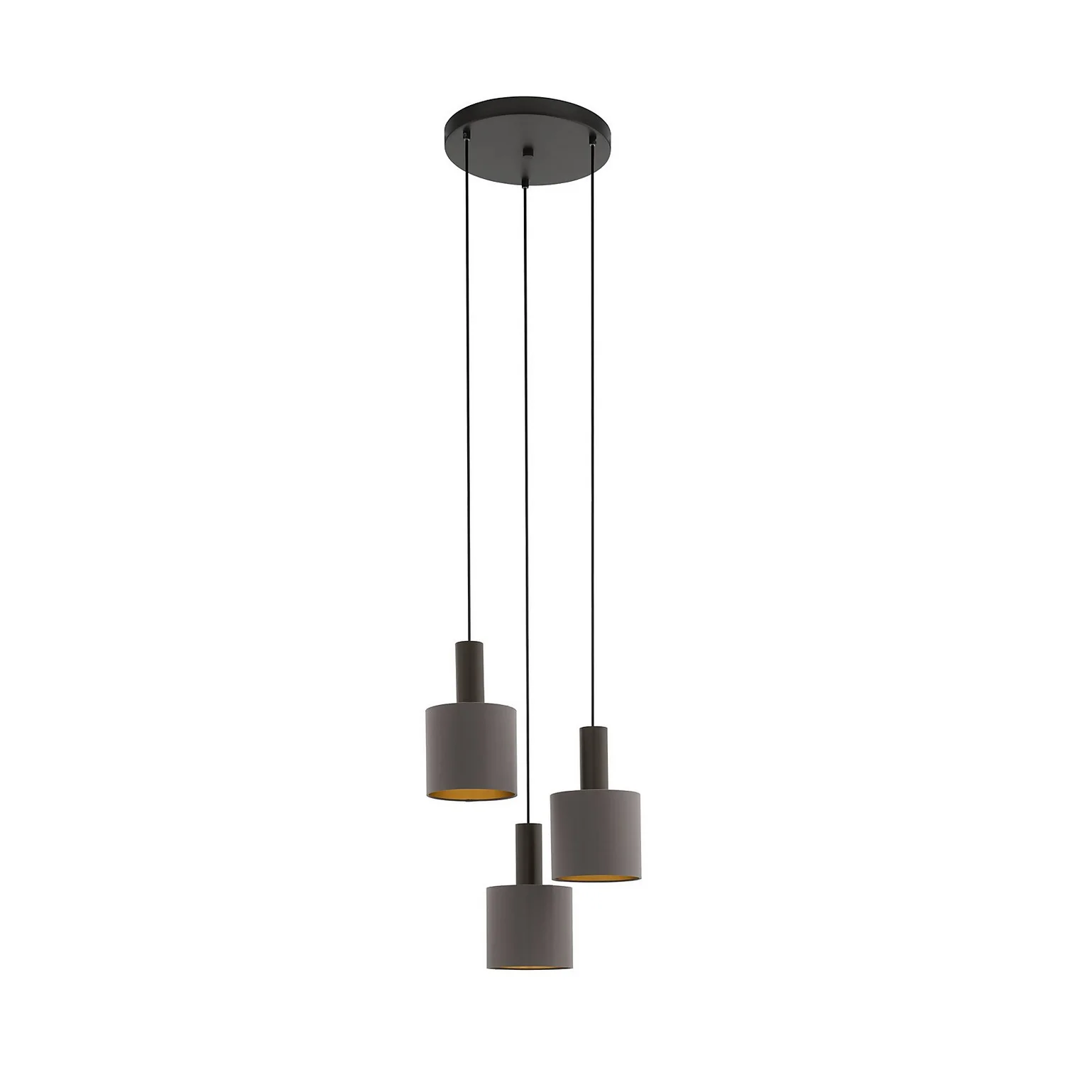 Eglo Concessa 1 3 Lamp Pendant Ceiling Light - Cappuccino & Gold Eglo Concessa 1 3 Lamp Pendant Ceiling Light - Cappuccino & Gold -Home Lighting Store 14302962 4305038224160044