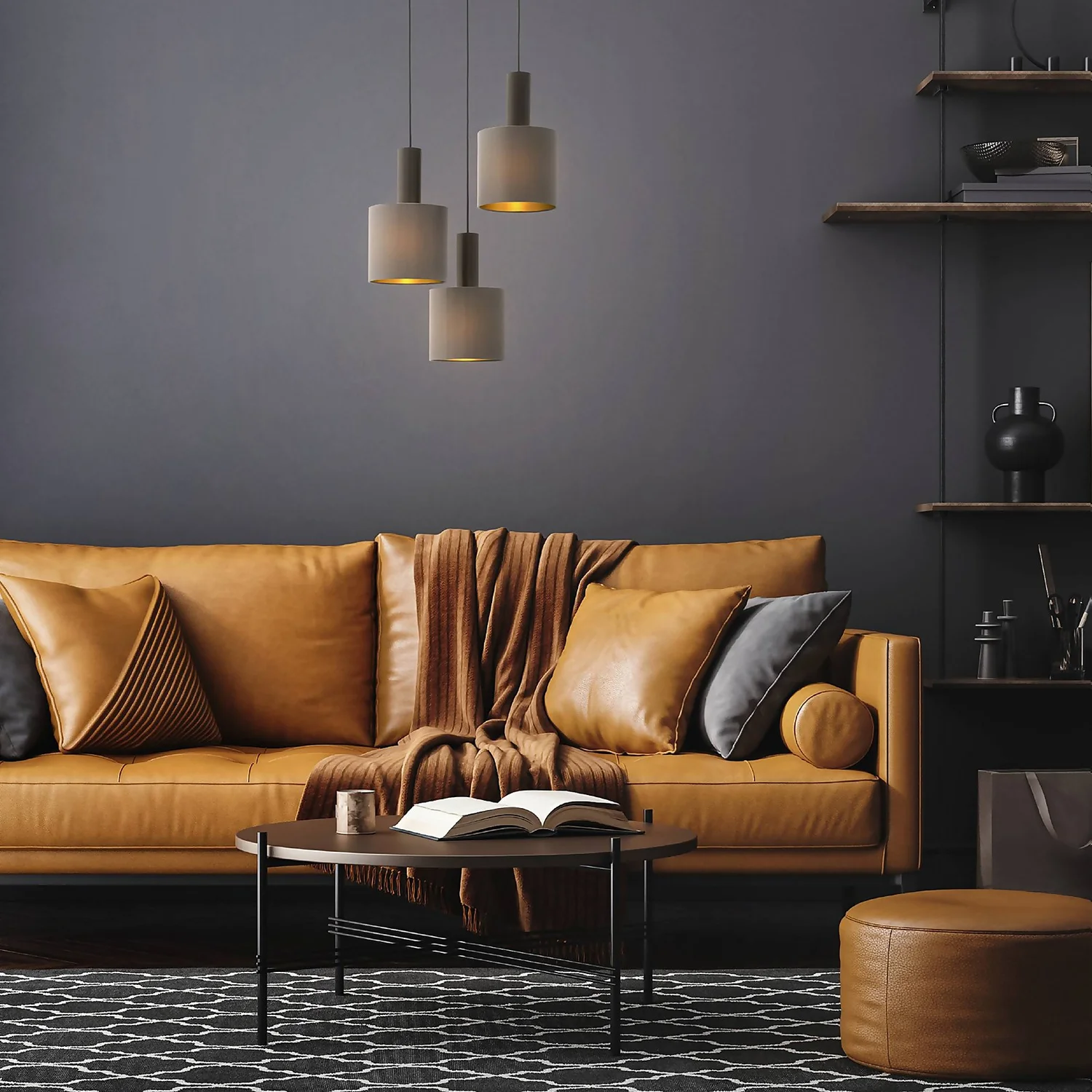 Eglo Concessa 1 3 Lamp Pendant Ceiling Light - Cappuccino & Gold Eglo Concessa 1 3 Lamp Pendant Ceiling Light - Cappuccino & Gold -Home Lighting Store 14302962 5785038224215196