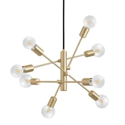Eglo Gradoli 1 8 Lamp Pendant Ceiling Light - Brushed Brass -Home Lighting Store 14302964 1245038223583981