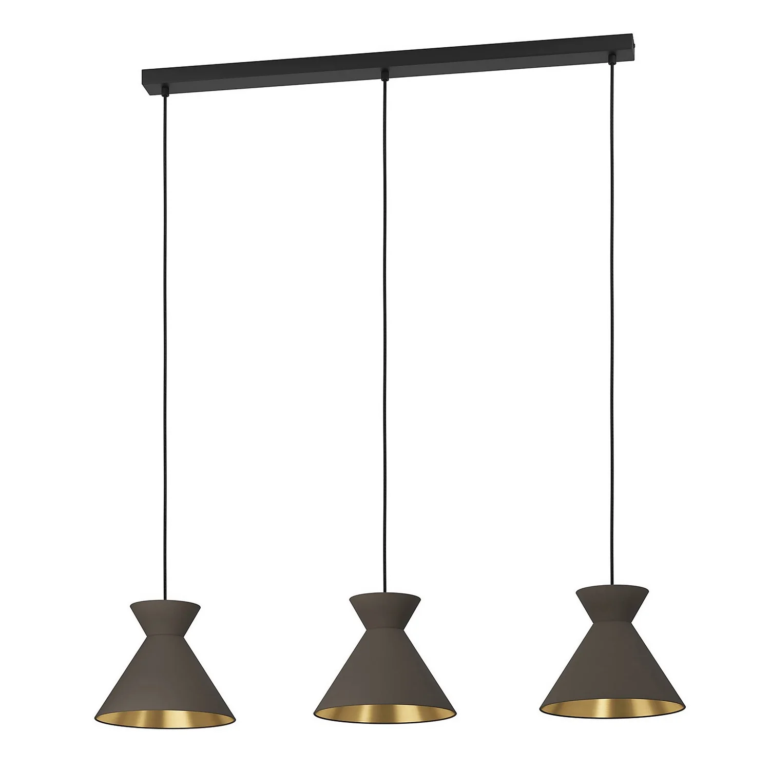 Eglo Nastasia 3 Lamp Pendant Diner Bar Light - Cappuccino & Brass Eglo Nastasia 3 Lamp Pendant Diner Bar Light - Cappuccino & Brass -Home Lighting Store 14302968 1175039958032676