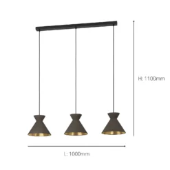 Eglo Nastasia 3 Lamp Pendant Diner Bar Light - Cappuccino & Brass 5 Eglo Nastasia 3 Lamp Pendant Diner Bar Light - Cappuccino & Brass -Home Lighting Store 14302968 6225039958073122
