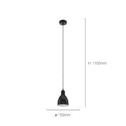 Eglo Priddy Pendant Ceiling Light - Black -Home Lighting Store 14302969 1445038223728401
