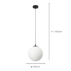 Eglo Rondo Pendant Ceiling Light - Black & Opal 5 Eglo Rondo Pendant Ceiling Light - Black & Opal -Home Lighting Store 14302973 1295038224269868