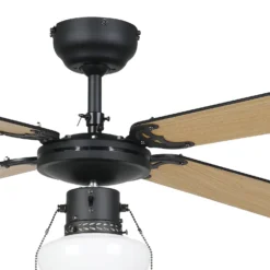 Eglo Fortaleza Ceiling Fan With Light - Matt Black & Wood -Home Lighting Store 14742119 1245052700376421