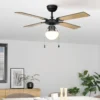 Eglo Fortaleza Ceiling Fan With Light - Matt Black & Wood -Home Lighting Store 14742119 2075052700121868