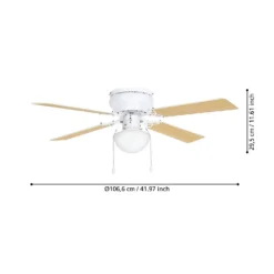 Eglo Cagliari Ceiling Fan With Light - Matt White -Home Lighting Store 14742120 2115052700503681
