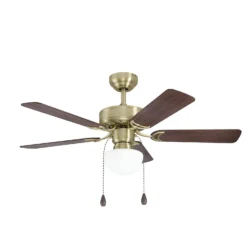 Eglo Cadiz Ceiling Fan With Light - Aged Brass & Wood -Home Lighting Store 14742121 9905052700361127