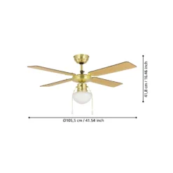 Eglo Fortaleza Ceiling Fan With Light - Bronze & Wood -Home Lighting Store 14742122 1545052700468566